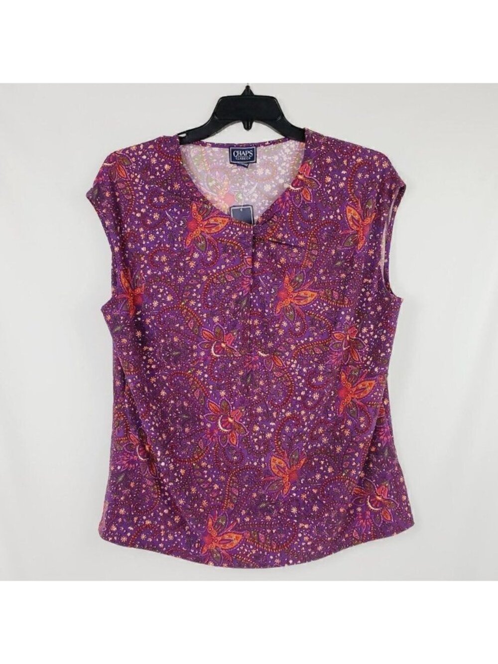 Chaps Womans Plus Size 2 2x Pink floral shirt Top NWT